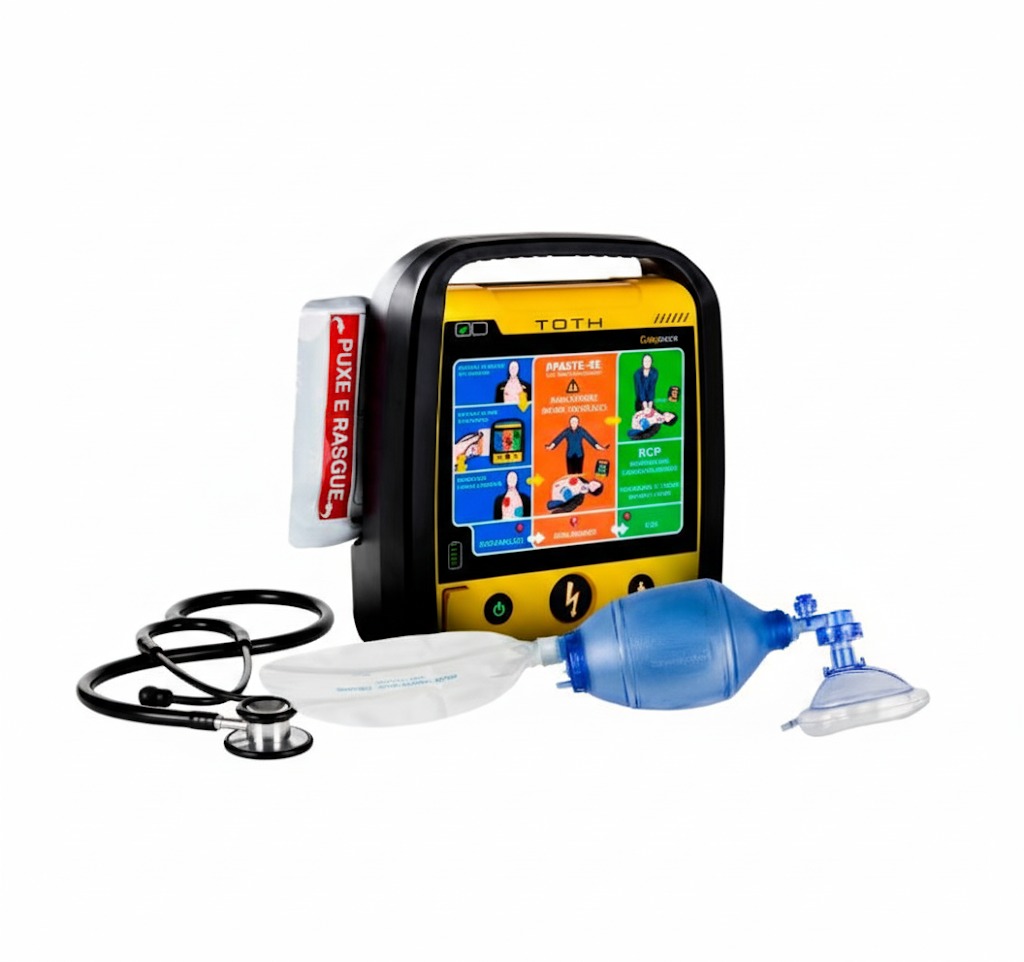 Kit DEA Easyshock com AMBU Adulto e Estetoscópio Clínico